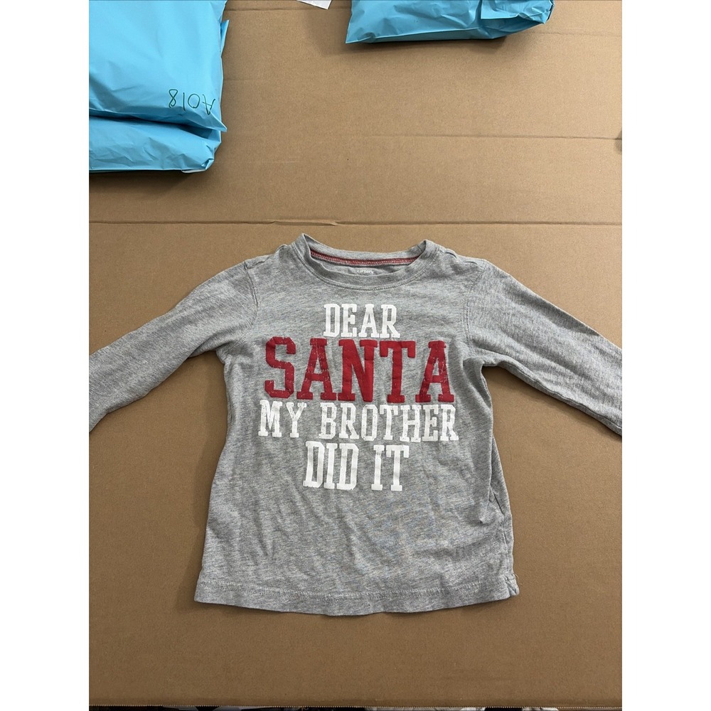 Dear Santa My Brother Did It Carts T Shirt 4T Toddler